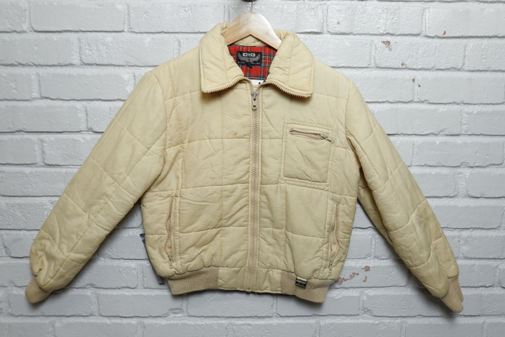 Tan Quilted Vintage Jacket Large 80s