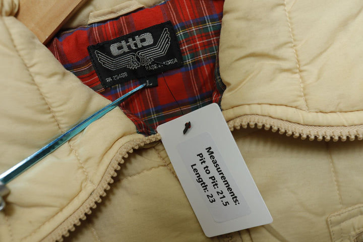 Tan Quilted Vintage Jacket Large 80s