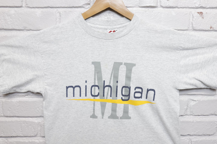 Michigan Spell Out Vintage Tourist T Shirt 90s Medium