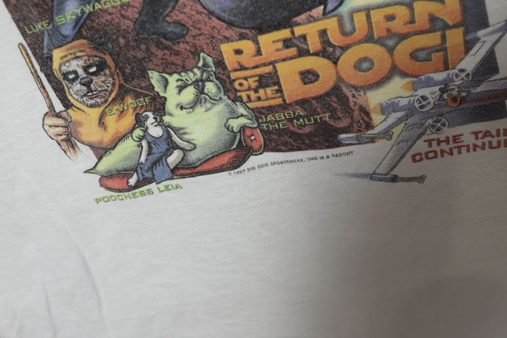 90s Vintage Big Dog Star Wars Parody T Shirt Size Medium
