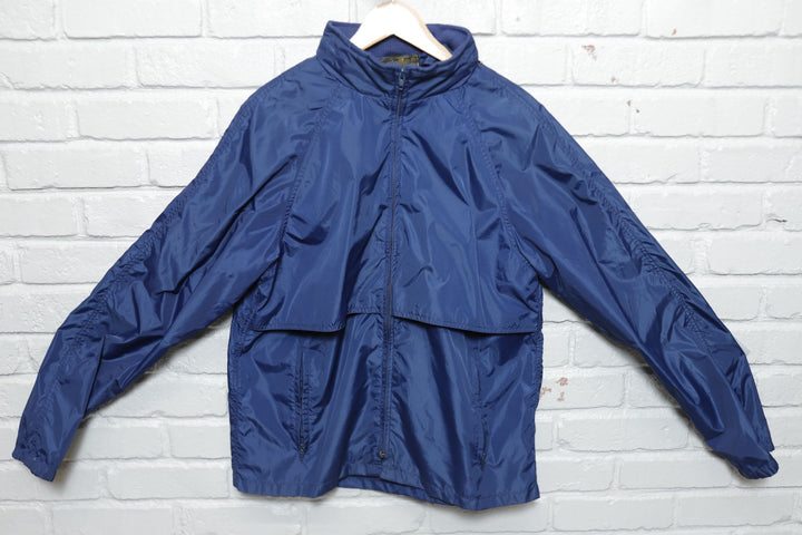 Eddie Bauer Vintage Blue Windbreaker Jacket Medium 90s