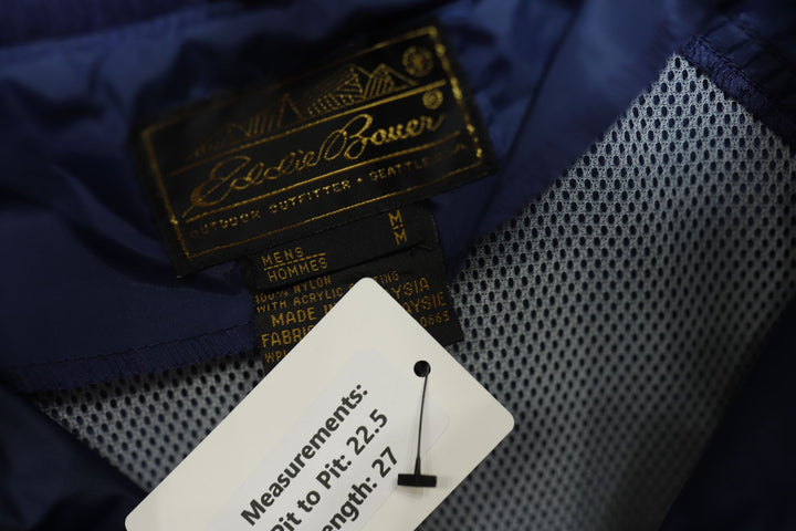Eddie Bauer Vintage Blue Windbreaker Jacket Medium 90s