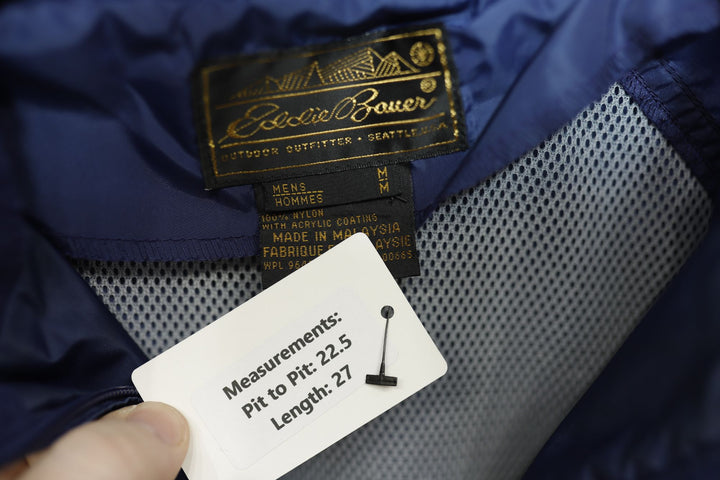 Eddie Bauer Vintage Blue Windbreaker Jacket Medium 90s