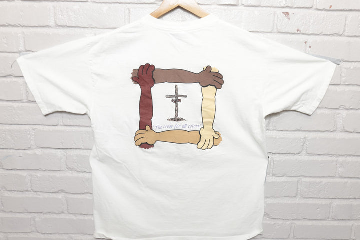 90s Vintage Cross For All Colors Jesus T Shirt Size XL