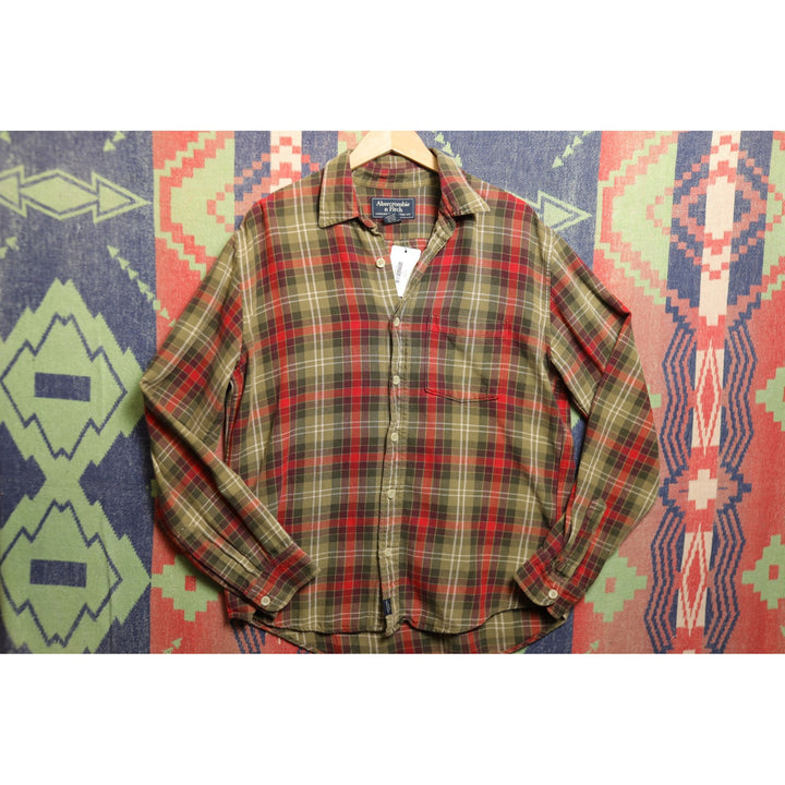 Led Zeppelin Patch Abercrombie Vintage Plaid Shirt Medium 2000s