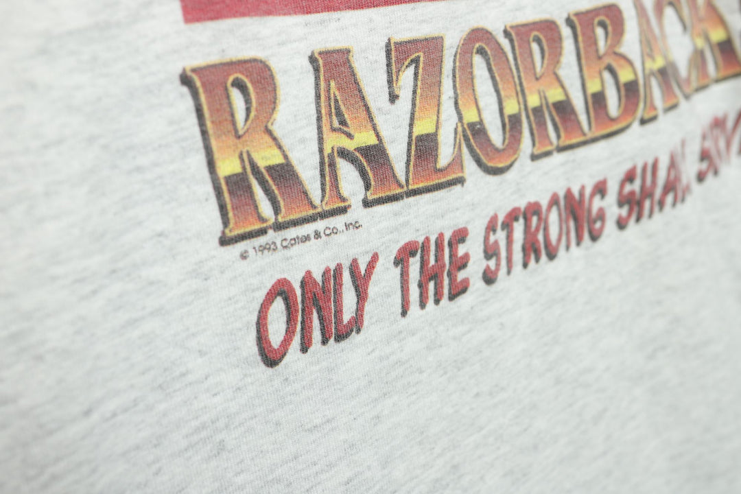 University of Arkansas Vintage Only the Strong Survive T Shirt XL 90s