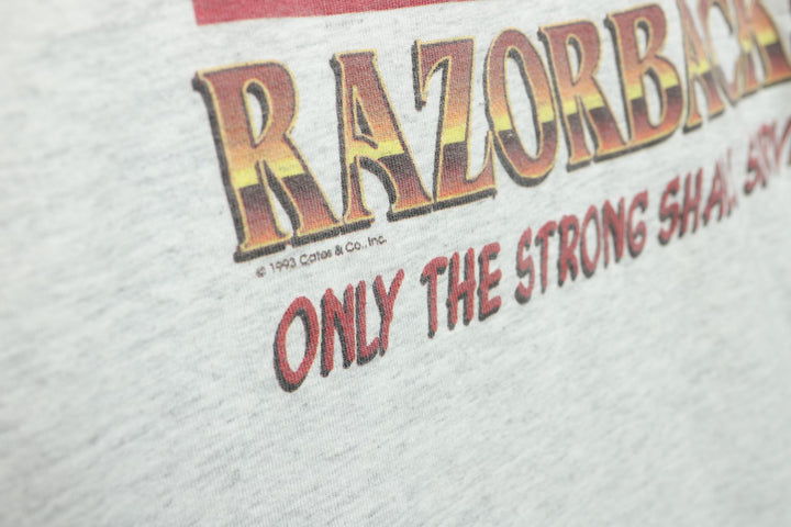 University of Arkansas Vintage Only the Strong Survive T Shirt XL 90s