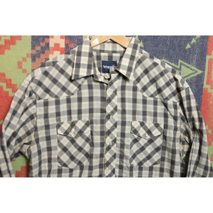 Wrangler Vintage Plaid Pearl Snap Shirt Large 2000s