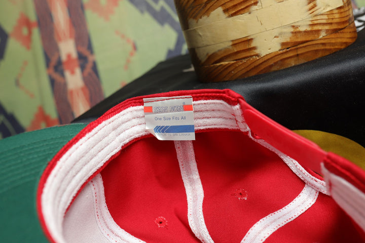 Red Plaid Brim Vintage Snapback Hat 90s