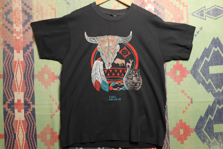 Lake Okoboji Vintage Native American Western T Shirt Large 90s