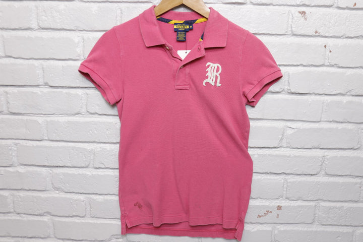 Ralph Lauren Rugby Vintage Pink Polo Shirt Medium 2000s