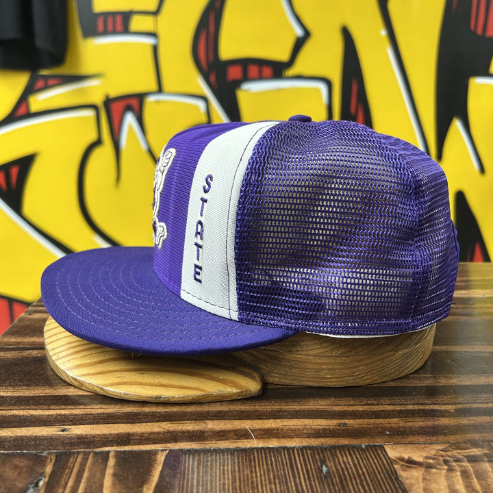 Kansas State University Vintage Lucky Stripe Trucker Snapback Hat 80s