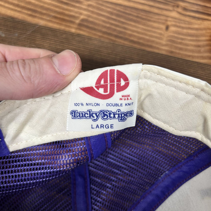 Kansas State University Vintage Lucky Stripe Trucker Snapback Hat 80s
