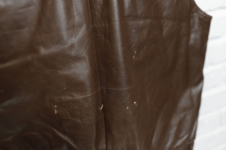 Eddie Bauer Vintage Leather Goose Down Vest 90s XL