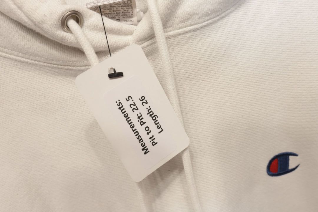 White Champion Reverse Weave Hoodie Size Medium