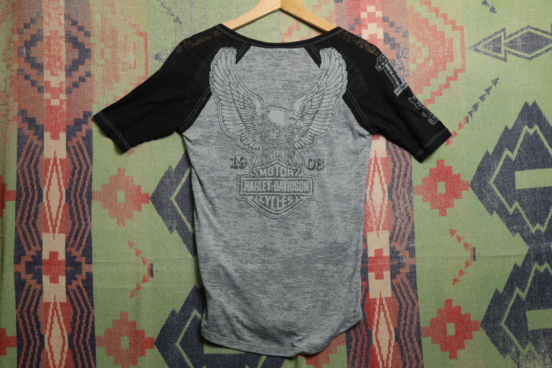 Harley Davidson Lace Up Vintage T Shirt Small Y2K 2000s