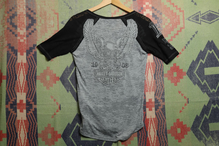Harley Davidson Lace Up Vintage T Shirt Small Y2K 2000s
