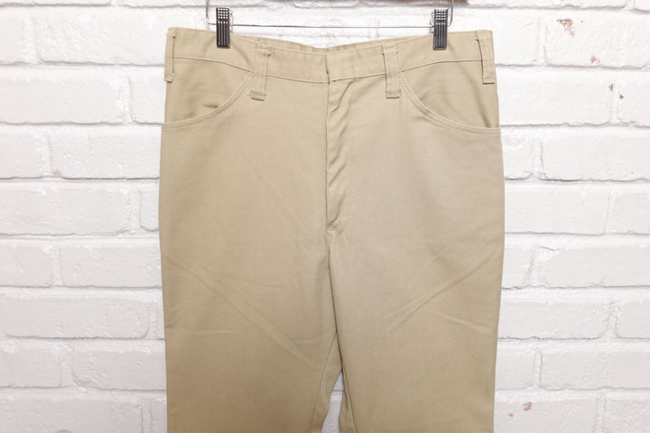 Dickies Vintage Tan Flare Pants 70s 33/31