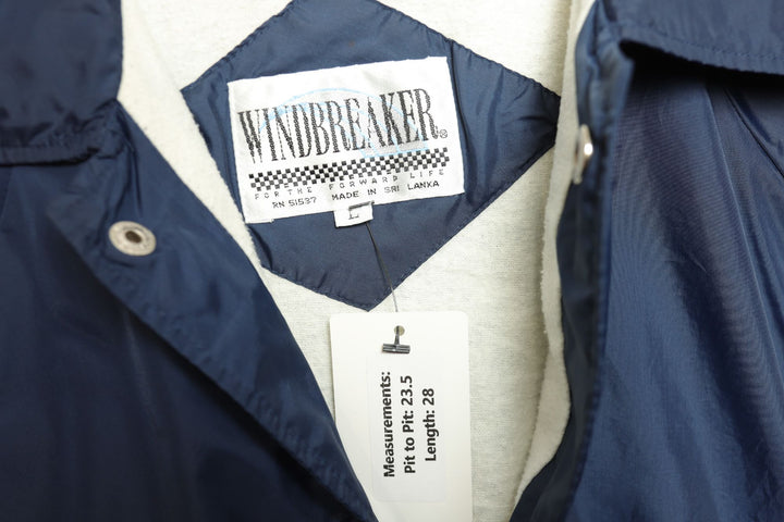 Vintage Navy Windbreaker Jacket Large 90s