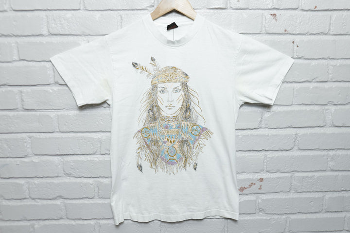 Native American Vintage Diamond Dust T Shirt 90s Medium