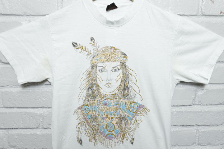 Native American Vintage Diamond Dust T Shirt 90s Medium
