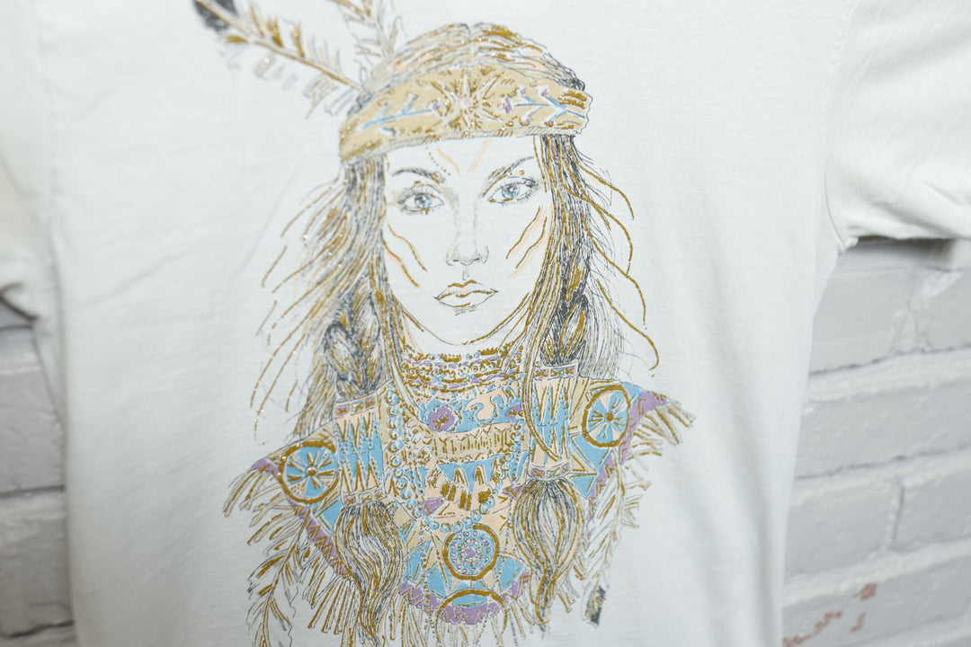 Native American Vintage Diamond Dust T Shirt 90s Medium