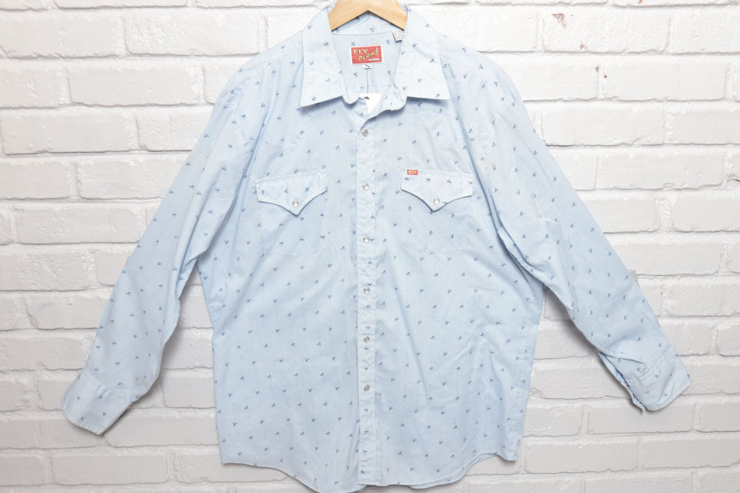 Ely Plains Western Vintage XL Button Down Shirt 90s