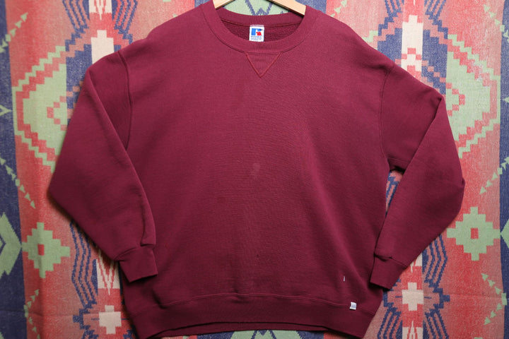 Russell Athletic Vintage Burgundy Sweatshirt XXL 90s