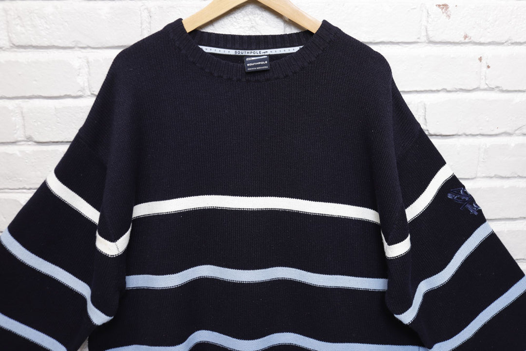 Southpole Vintage Striped Y2k Sweater 2000s XL