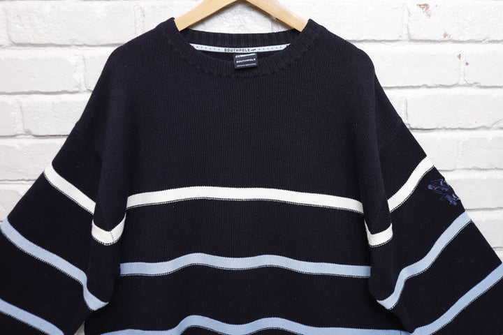 Southpole Vintage Striped Y2k Sweater 2000s XL