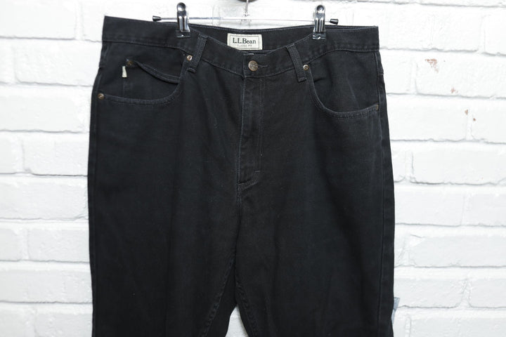 L.L. Bean Vintage Black Classic Fit Jeans 2000s 35/30