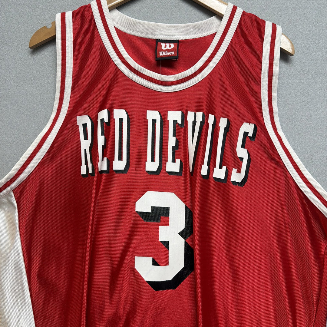 Vintage Wilson Red Devils Basketball Jersey Size XL
