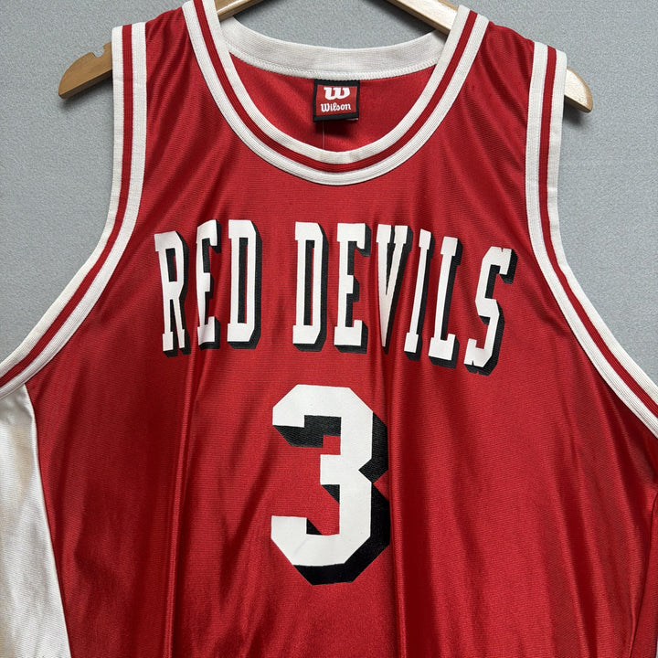 Vintage Wilson Red Devils Basketball Jersey Size XL