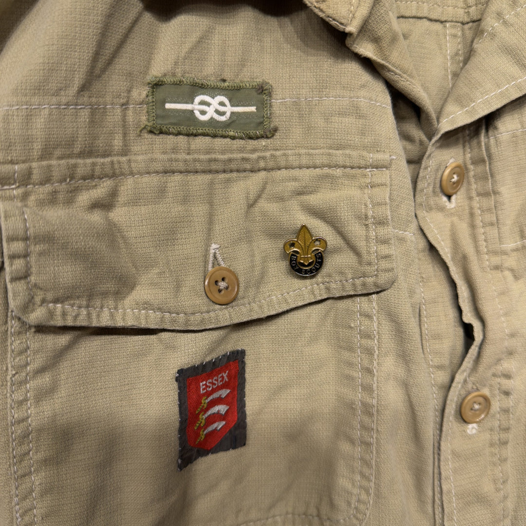 Vintage 50s Boy Scouts UK Button Down Shirt Size  Medium