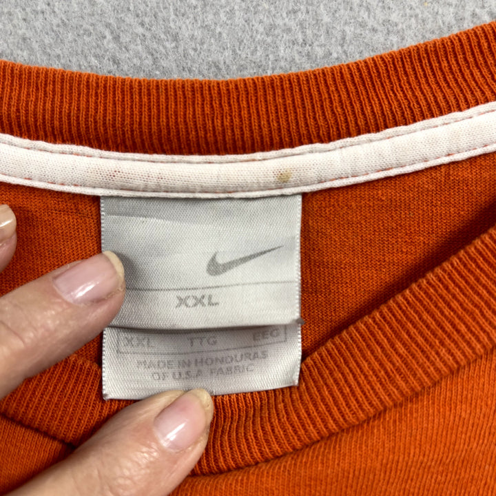 Early 2000's Orange Nike Logo Short Sleeve Shirt Size XXL