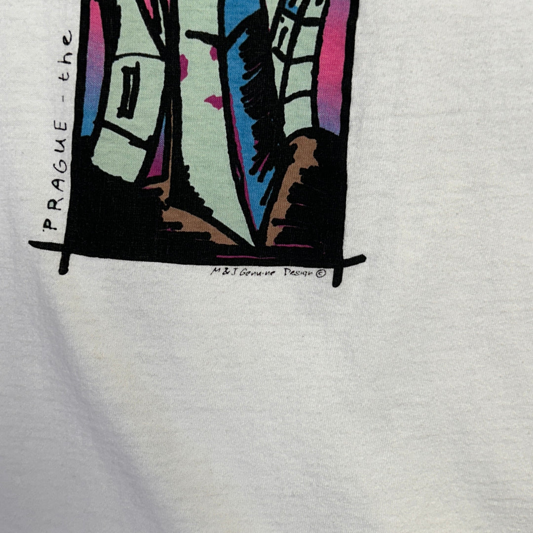 Vintage Prague Hundred Tower City T Shirt Size Large
