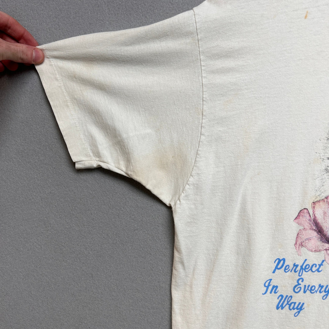Vintage 90's Kitten Perfect in Every Way Cat Distressed Shirt XL