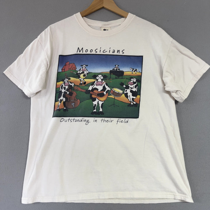 Vintage Moosicians Cows Funny T Shirt Size Large