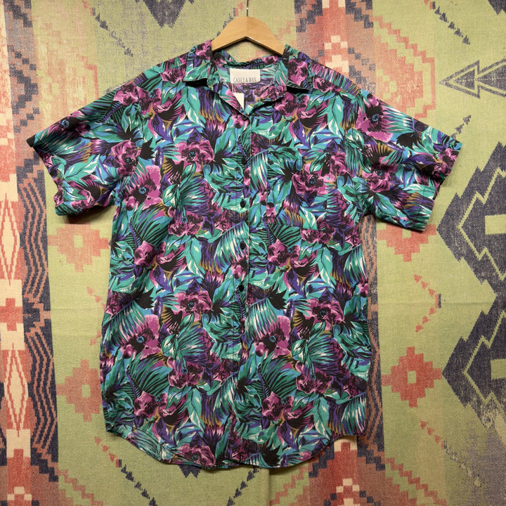Casey and Max Vintage Floral  Button Down Shirt Large 90s