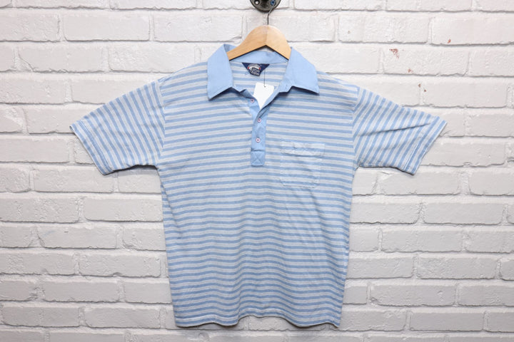 80s knights bridge striped polo shirt size large