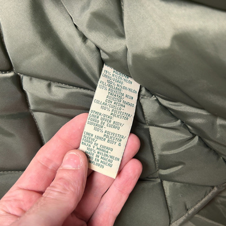 Vintage Mens St John's Bay Beige Quilted Lining Winter Coat Jacket Size Large