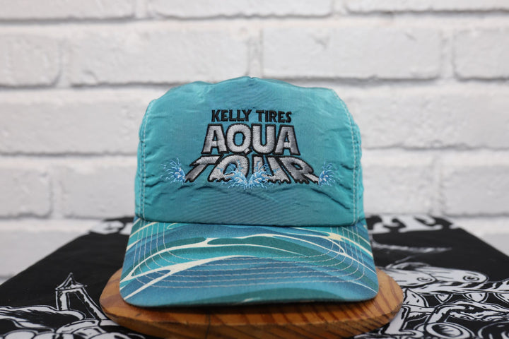 80s Vintage Kelly Tires Aqua Tour Hat