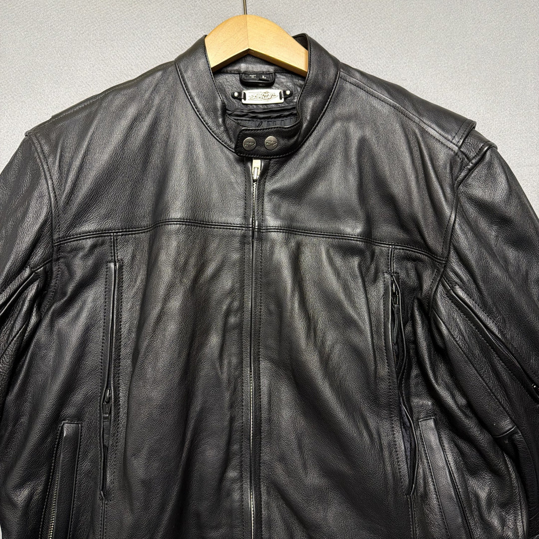 Power Trip Leather Moto Jacket Size Large
