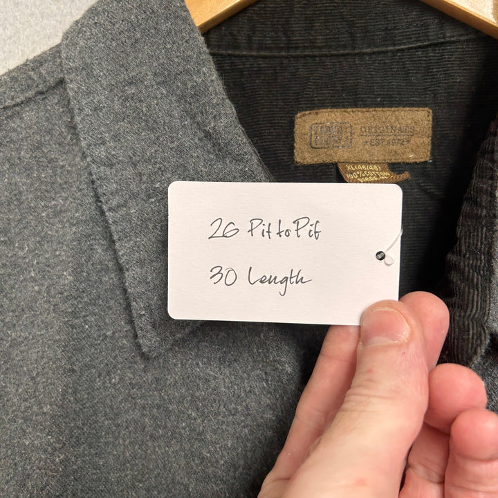 Men's Faded Glory Grey Double Pocket Flannel Button Up XL