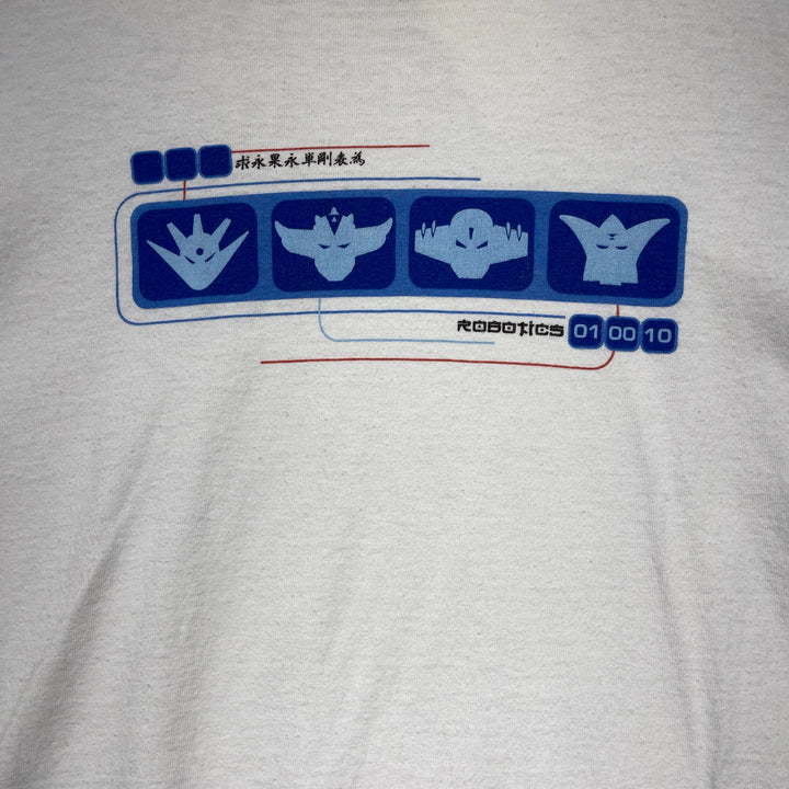 Vintage Y2K Robot Cropped T Shirt Size XXL