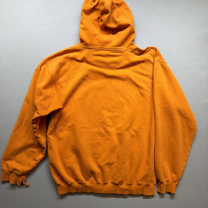 Y2K éS Skateboard Co Round Text Logo Hoodie Orange Size Large