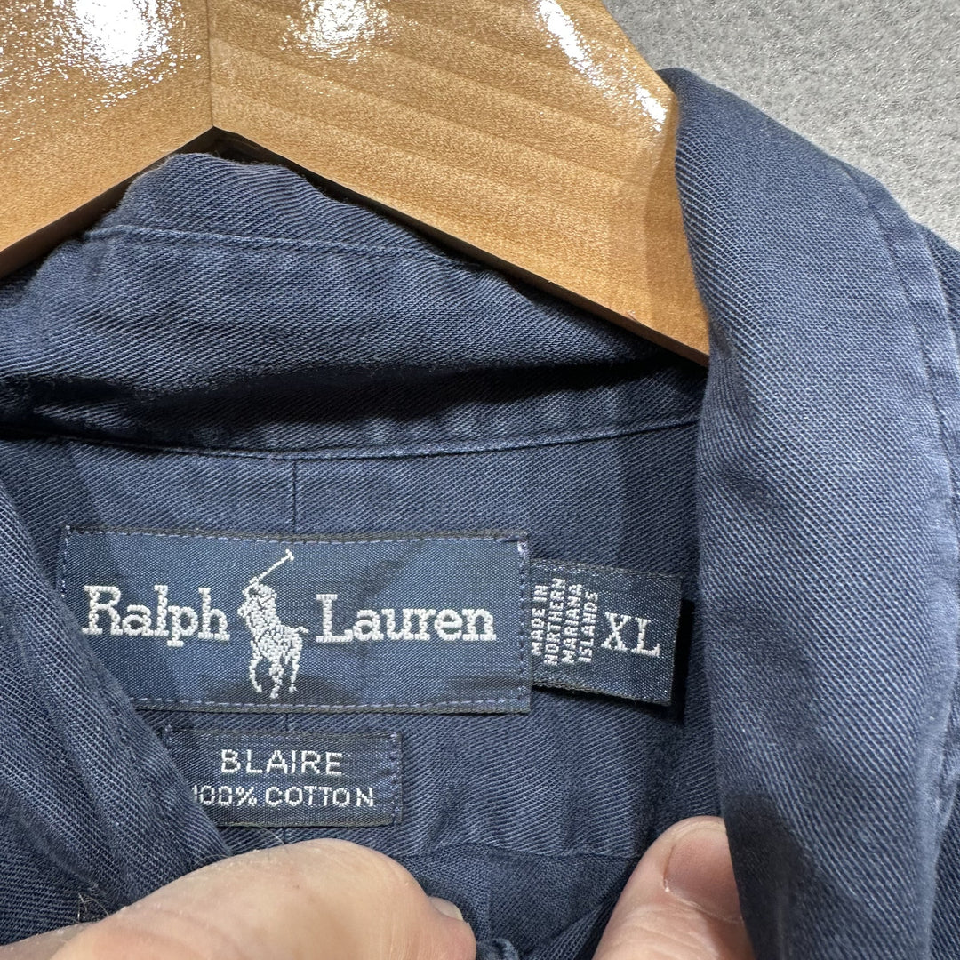 Vintage Ralph Lauren Blue Button Down Shirt Size XL