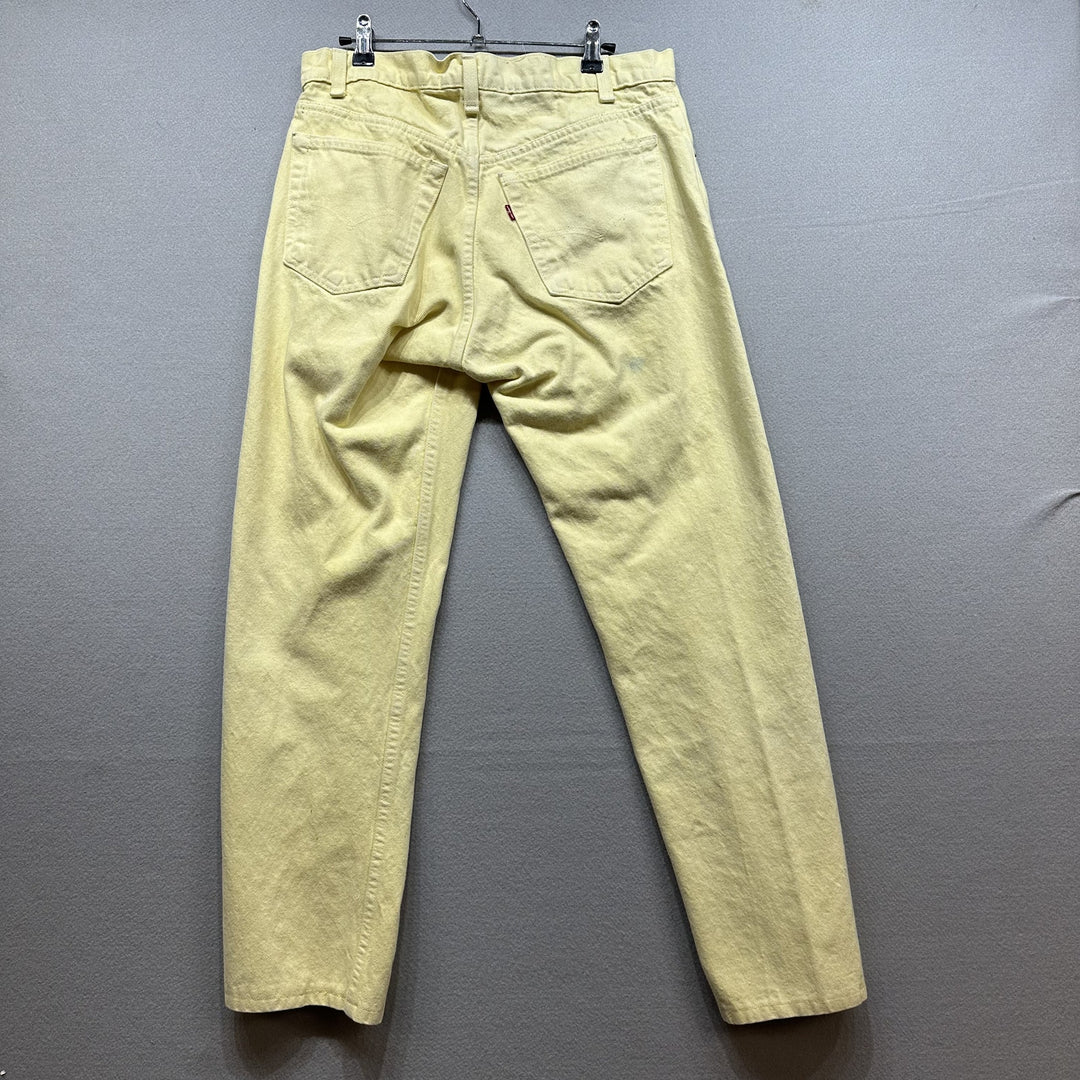 Vintage 90s Levi's 505 Yellow Jeans Size 32