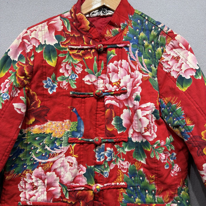 Vintage Peacock Asian Print Allie Flynn Jacket Size 13/14