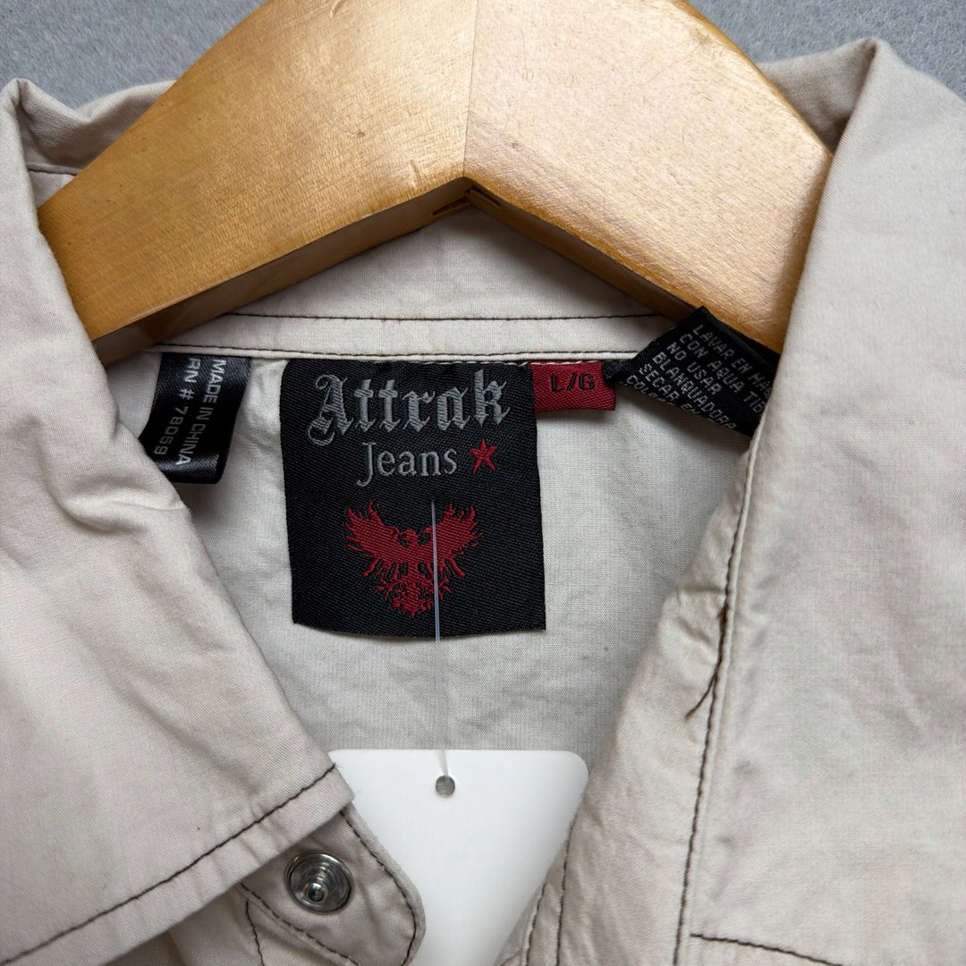 Vintage Y2K Attrak Button Down Shirt Size Large